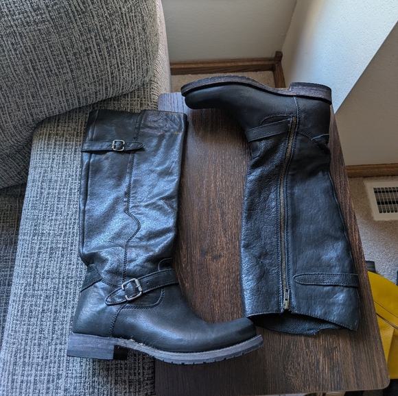 Liberty Black Black Leather Tall Side Zip Handmade Riding Boots - Picture 4 of 12